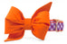 Clemson Orange on Purple Check Belle Bow Dog Collar - Crew LaLa