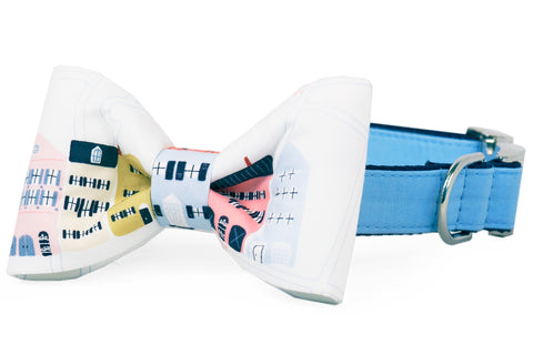 Rainbow Row Bow Tie Dog Collar - Crew LaLa