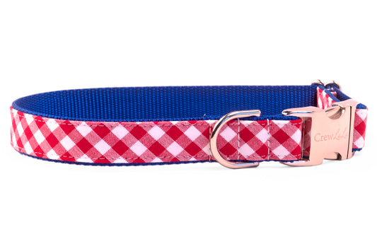 Buffalo Bills Red Check on Royal Blue Dog Collar - Crew LaLa