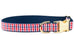 Red, White & Blue Gingham Bow Tie Dog Collar - Crew LaLa