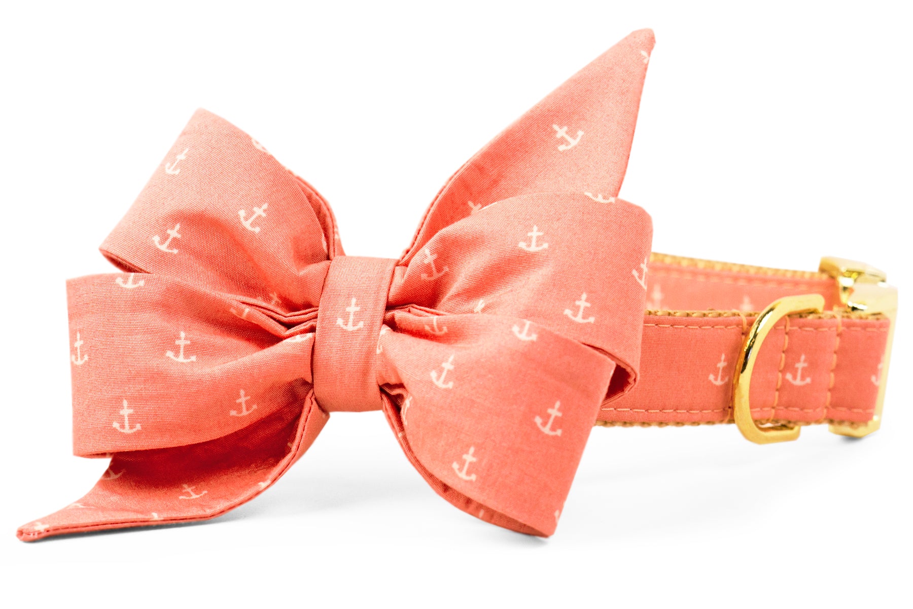 Rose Anchors Belle Bow Dog Collar - Crew LaLa