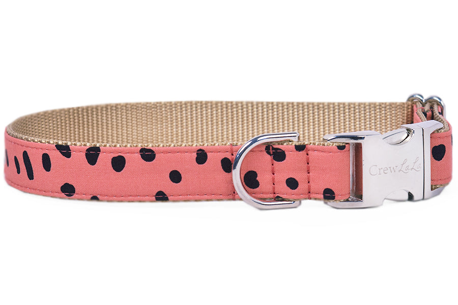 Rosy Pebbles Belle Bow Dog Collar - Crew LaLa