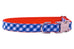 Florida Orange on Royal Blue Check Bow Tie Dog Collar - Crew LaLa