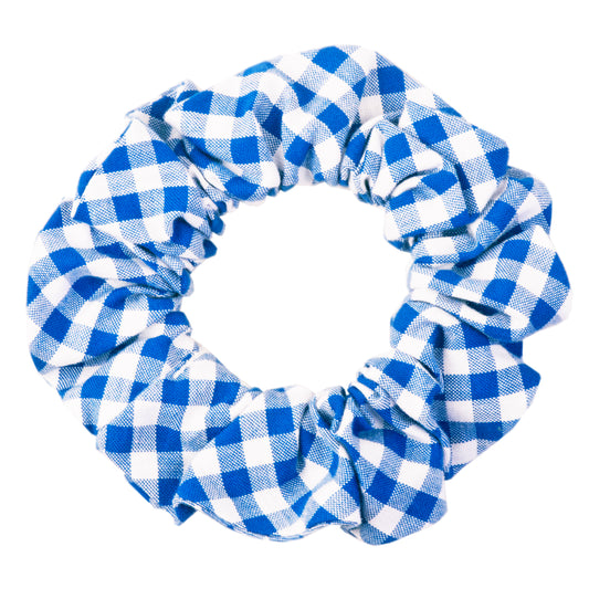 Royal Blue Picnic Plaid Scrunchie - Crew LaLa