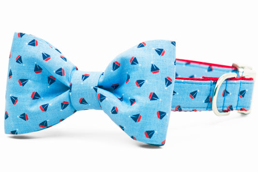 Set Sail Bow Tie Dog Collar - Crew LaLa