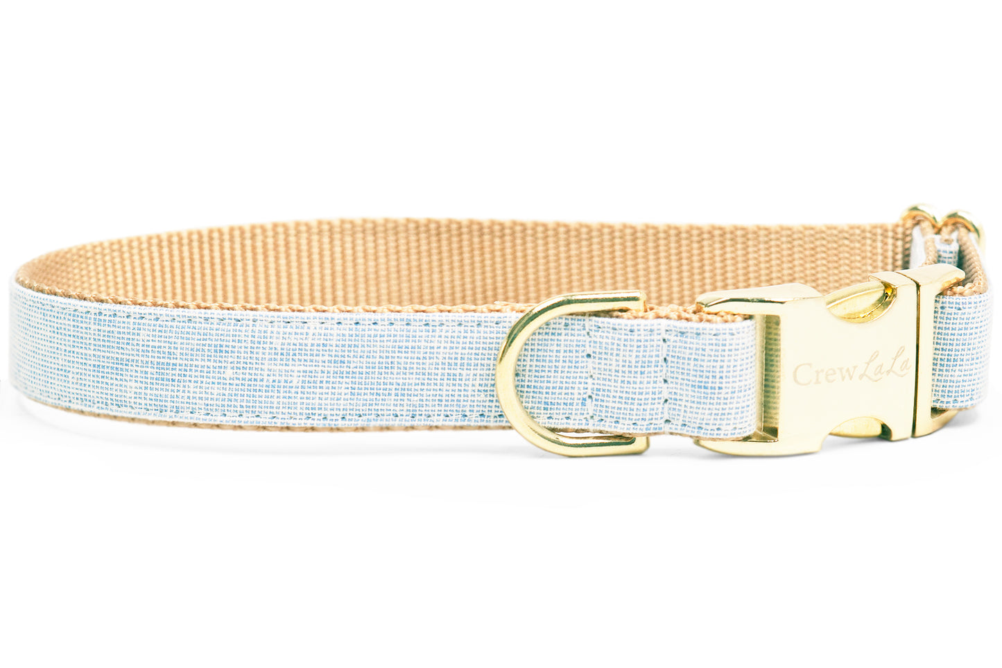 Sky Blue Linen Bow Tie Dog Collar - Crew LaLa