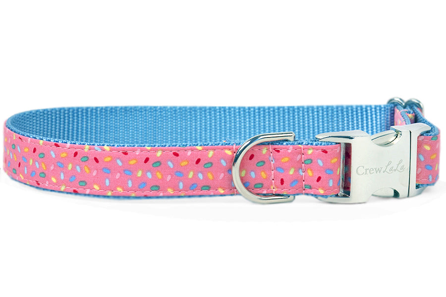 Strawberry Sprinkles Belle Bow Dog Collar - Crew LaLa