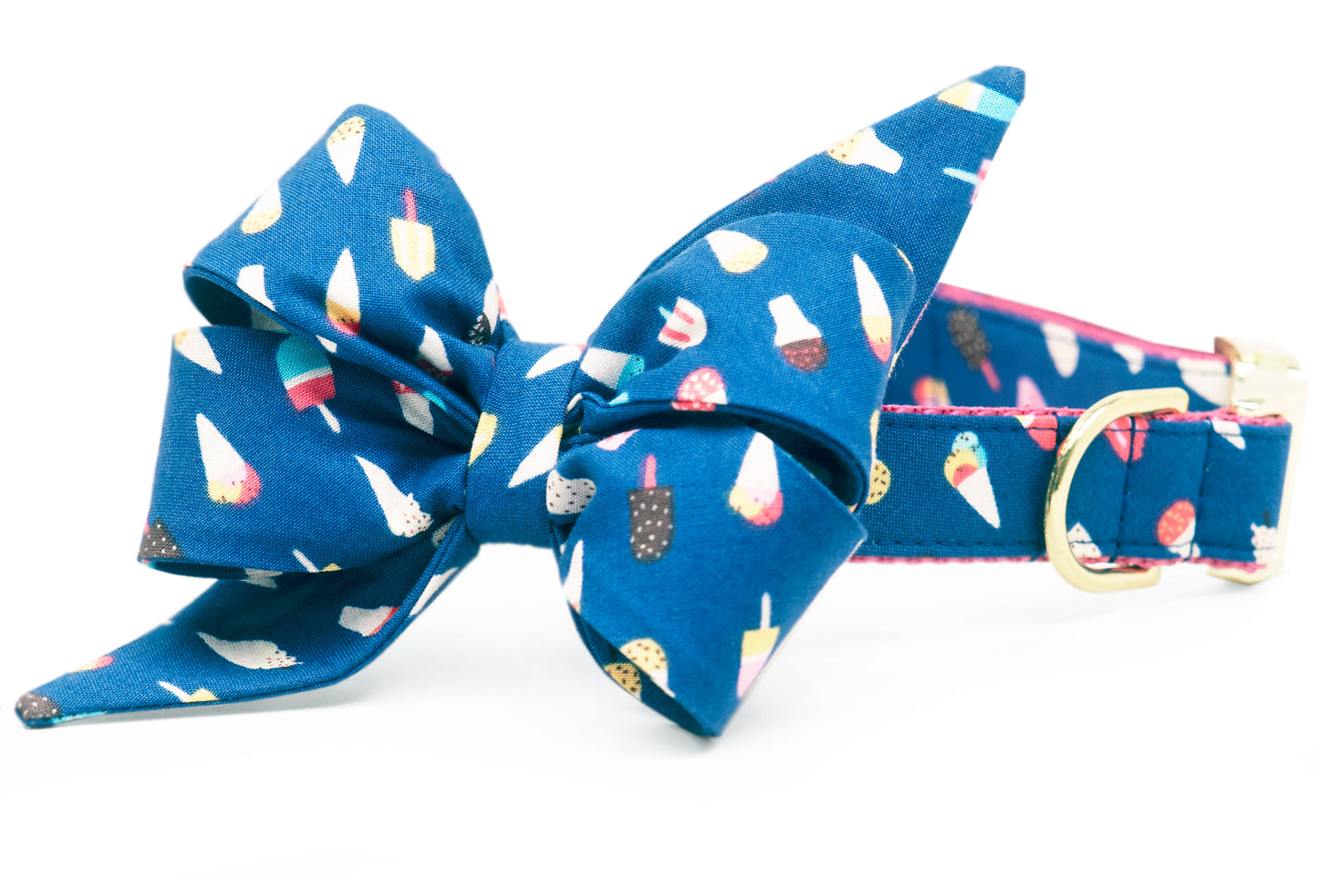 Summer Scoops Belle Bow Dog Collar - Crew LaLa