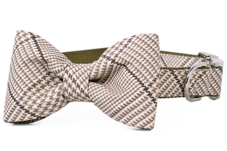 Windsor Plaid Bow Tie Dog Collar